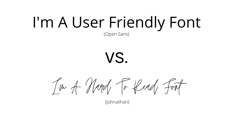 User friendly font vs not a user friendly font